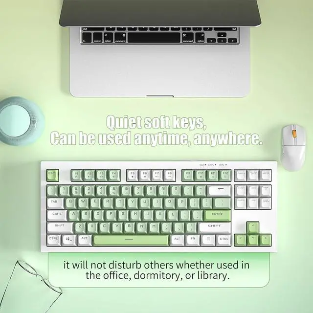 Alt view image 4 of 7 - Mechanical Keyboard LED Backlit for Home Office Corded Gaming Keyboards 87/108 Keys Office Keyboard for PC Gamers Deskto