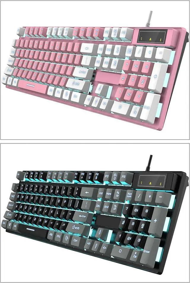 Alt view image 4 of 7 - EINCORN Backlit Wireds Gaming Keyboards for PC with Mechanical Feel and Ergonomic Keyboards Gamers