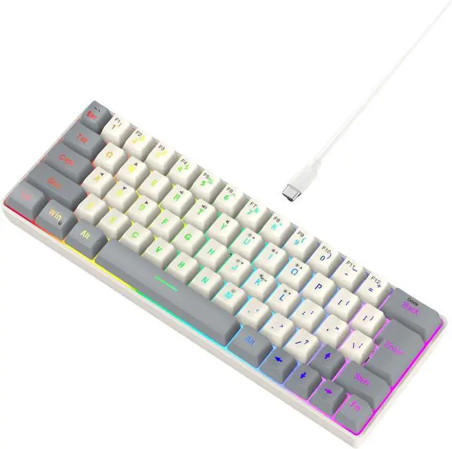 Alt view image 6 of 7 - XUZHID Corded Gaming Keyboard for PC Gamers LED Backlits Mechanical Keyboard 63 Key Desktop Computer Keyboard for Gaming