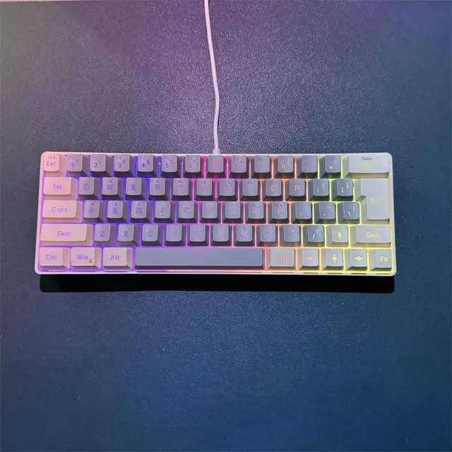 Alt view image 5 of 7 - GMBYLBY Gaming Mechanical Keyboard Blue Backlits 63 Key Corded Office Keyboard LED Gaming Keyboard for Computer Laptop