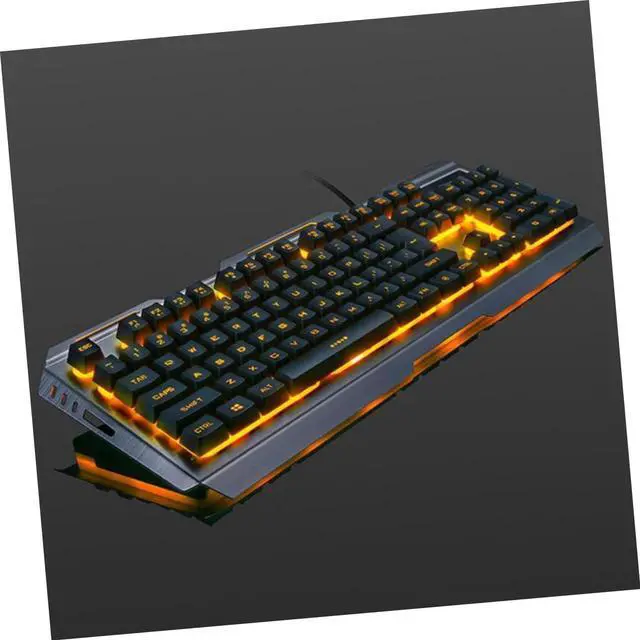 Alt view image 2 of 7 - USB Keyboard LED Backlight: Ergonomic Mechanical Keyboard Gaming Set Yellow Light for Gamers/1997