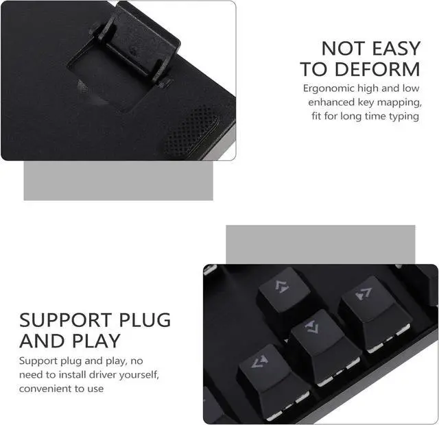 Alt view image 4 of 7 - Artibetter RGB Backlight Mechanical Keyboard Ergonomic Keys Wired Gaming Keyboard Multimedia Knob Design for