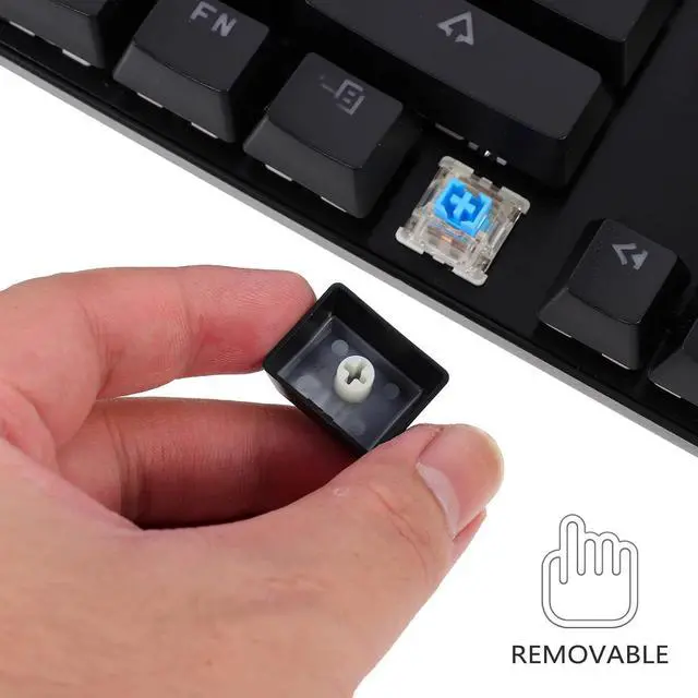 Alt view image 5 of 7 - Artibetter RGB Backlight Mechanical Keyboard Ergonomic Keys Wired Gaming Keyboard Multimedia Knob Design for