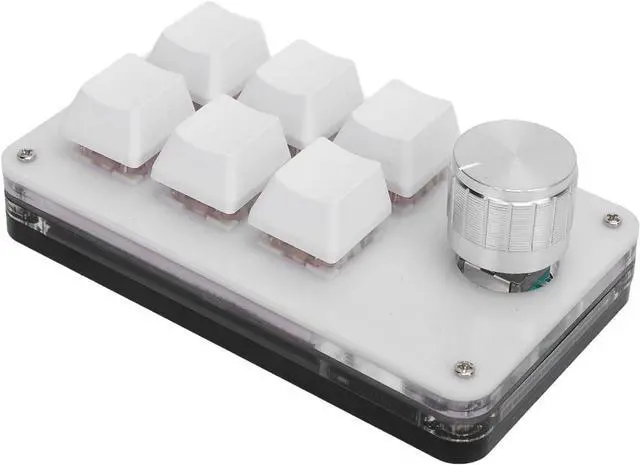 Alt view image 3 of 7 - Mini Macro Mechanical Gaming Keyboard, 6 Keys One Handed USB Type C PC Keypad, Programmable RGB Pad with Red Switch