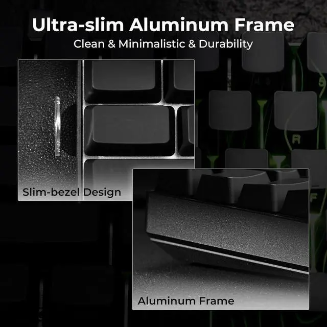 Alt view image 5 of 7 - XVX HE68 Max Rapid Trigger Keyboard 60% Percent,Hall Effect Keyboard with Gateron Magnetic Jade Max Switch,CNC Aluminum Frame Custom Mechanical Key Board for PC/Laptop/Xbox/PS4/PS5, Black Phantom