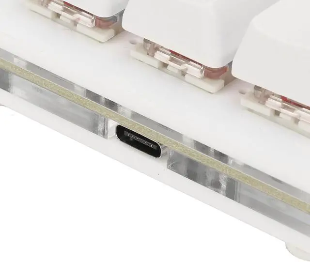 Alt view image 7 of 7 - 12 Key Mechanical Gaming Keyboard, One Handed USB Mini Macro LED Keypad, Hot Swappable Red Switch ABS White, Ergonomic Design for Windows OS X, Full Key Customization