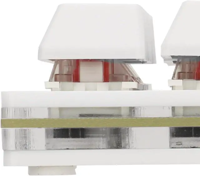 Alt view image 2 of 7 - 12 Key Mechanical Gaming Keyboard One Handed USB Mini Macro LED Keypad with Hot Swappable Red Switch in ABS White for Custom Shortcut Keys