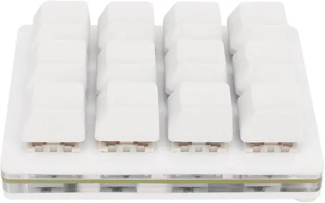 Alt view image 5 of 7 - 12 Key Mechanical Gaming Keyboard One Handed USB Mini Macro LED Keypad with Hot Swappable Red Switch in ABS White for Custom Shortcut Keys