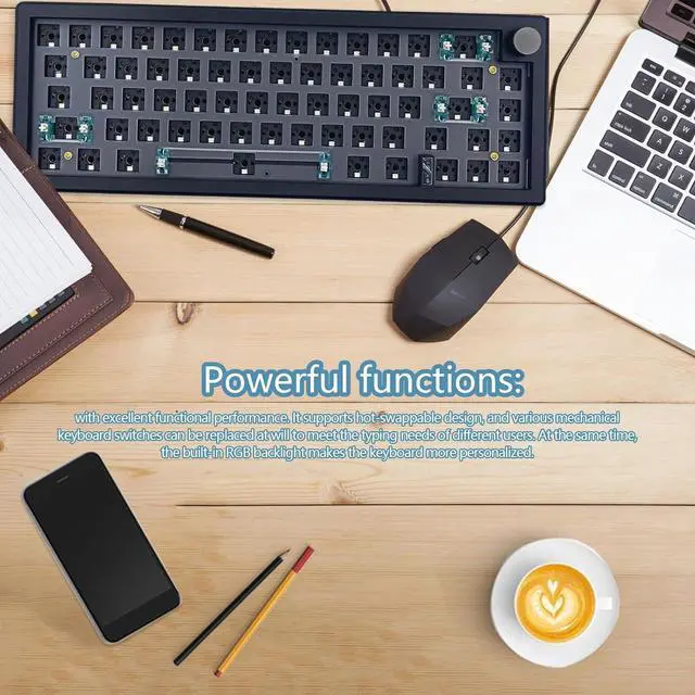 Alt view image 2 of 7 - Wired Mechanical RGB Keyboard - Rainbow LED Backlit Keyboard, USB Plug and Play Mechanical Keyboard with Adjustable Brightness, Anti-Ghosting Keys, Reliable Performance Keyboard for Work and Play