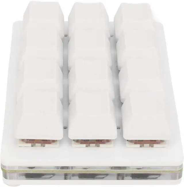 Alt view image 6 of 7 - 12 Key Mechanical Gaming Keyboard One Handed USB Mini Macro LED Keypad with Hot Swappable Red Switch in ABS White for Custom Shortcut Keys