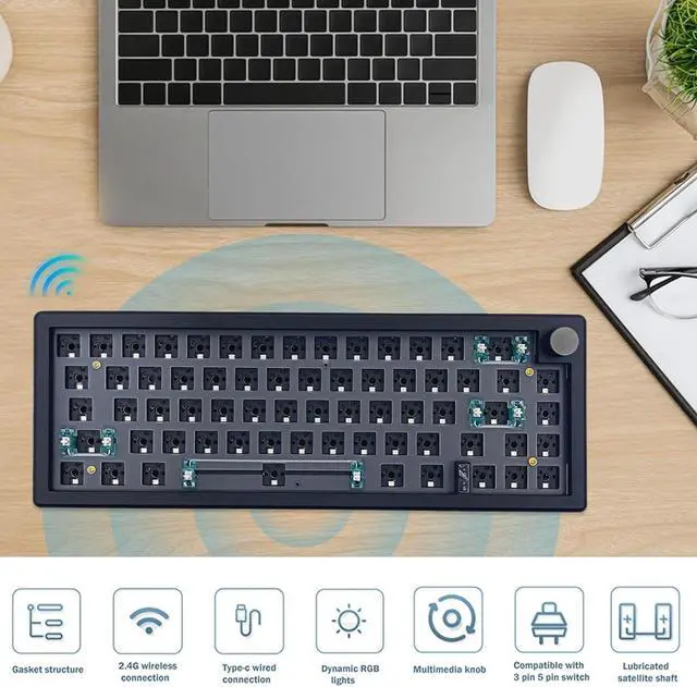 Alt view image 6 of 7 - Wired Mechanical RGB Keyboard - Rainbow LED Backlit Keyboard, USB Plug and Play Mechanical Keyboard with Adjustable Brightness, Anti-Ghosting Keys, Reliable Performance Keyboard for Work and Play