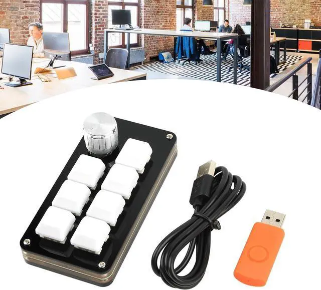 Alt view image 2 of 7 - Mllepjdh RGB Macro Keypad Macro Knob Keyboard Copy Pastes Gaming Keypad 7 Key 1 Knob Mechanical Keyboard For Photoshops