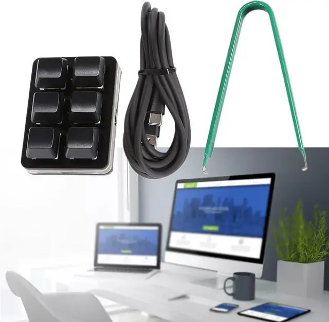 Alt view image 6 of 7 - STBQHG USB Game Mechanical Keypad Keyboard Macros Programmable Game Assist Keypad 6Keys RGB