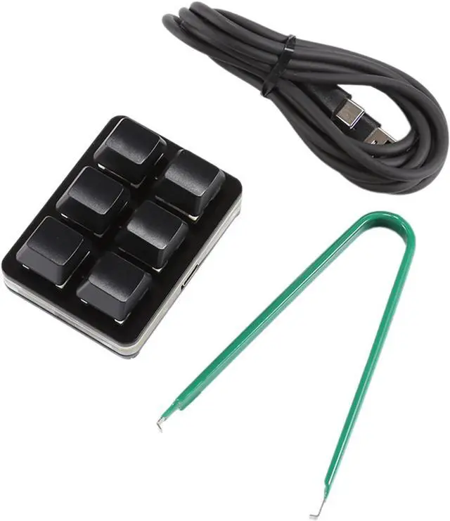 Main image of STBQHG USB Game Mechanical Keypad Keyboard Macros Programmable Game Assist Keypad 6Keys RGB