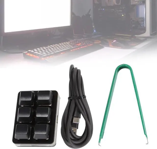 Alt view image 2 of 7 - STBQHG USB Game Mechanical Keypad Keyboard Macros Programmable Game Assist Keypad 6Keys RGB