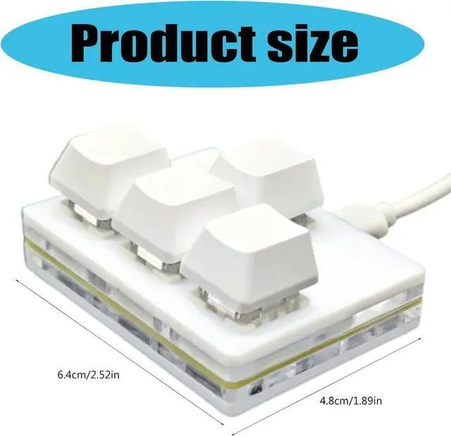 Alt view image 7 of 7 - USB 4 Key Keypad Single-Hand Mechanical Gaming Keyboard Programming Keypad For Standard Keyboard Hot Swappable Keypad