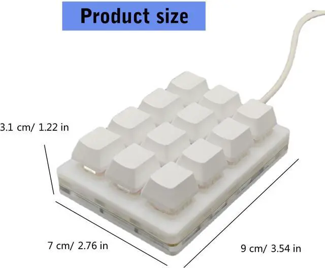Alt view image 4 of 7 - Qsvbeeqj 12Keys Customizable Keyboard with Macropad Kypad Support for Professional and Gamers Programmable Keyboard