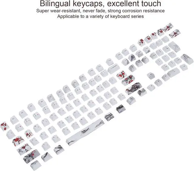 Alt view image 7 of 7 - Mtlavishness Keycaps PBT 5 Sided Sublimation Keyboard Caps for Mechanical and Optical Keyboards PBT Material Ultra Thick Wall Design Suitable for Dense Games and All Key Switches (English-Japanese)