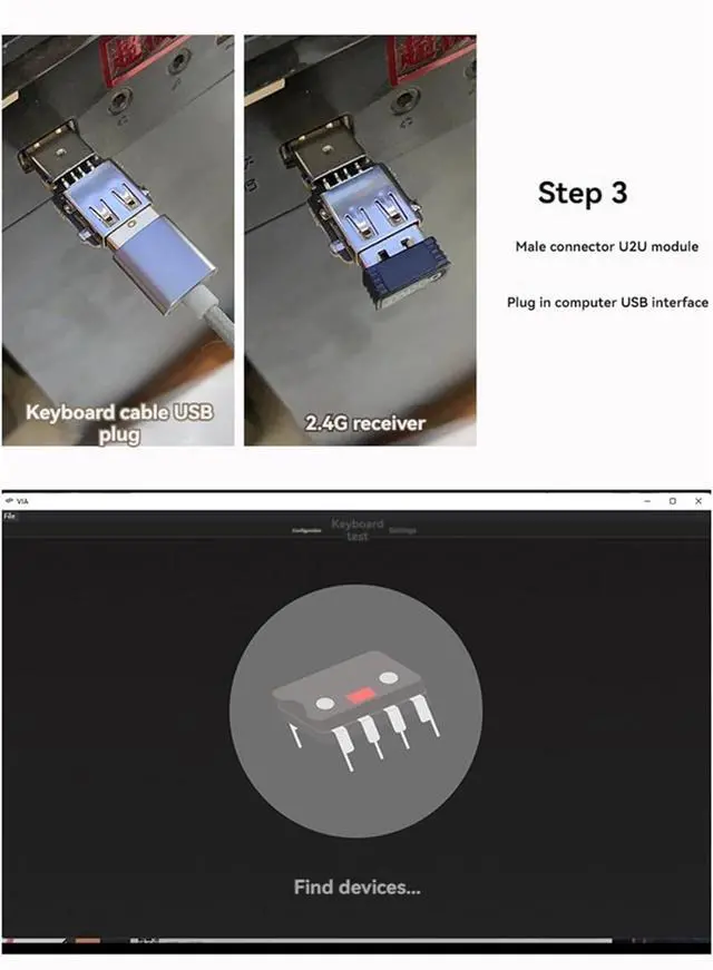 Alt view image 7 of 7 - yiyao 2X U2U Module Mechanical Keyboard Qmk Universal Key Modification VIA Custom Layer VIA Macro Settings Supports 5 Layers