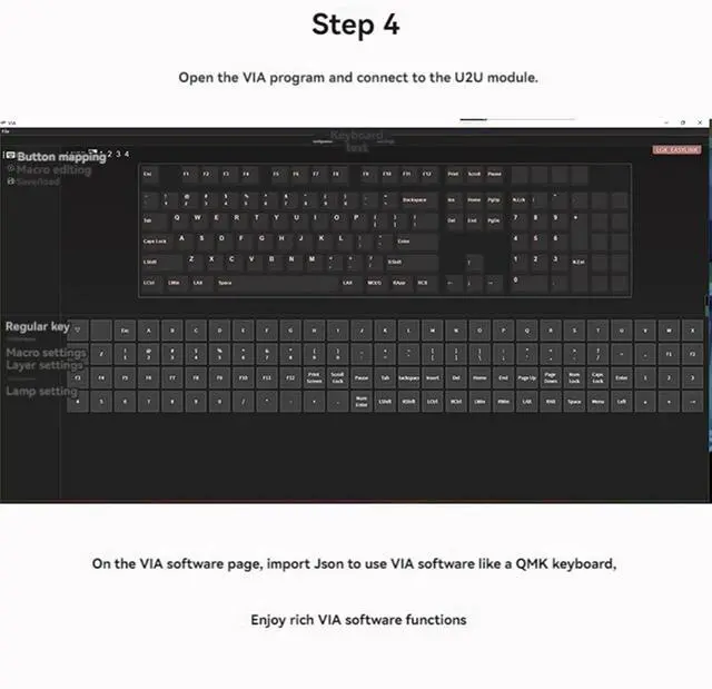 Alt view image 4 of 7 - yiyao 2X U2U Module Mechanical Keyboard Qmk Universal Key Modification VIA Custom Layer VIA Macro Settings Supports 5 Layers
