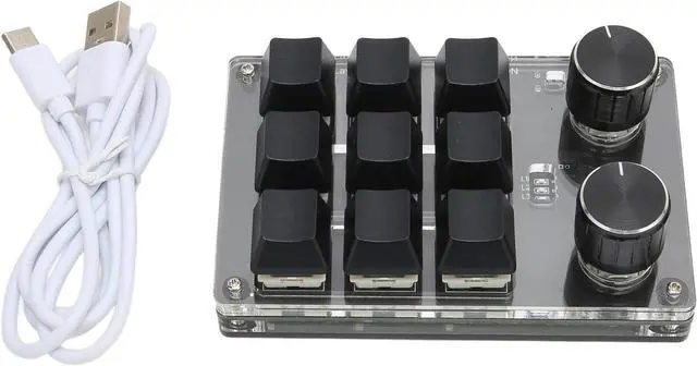 Main image of Mtlavishness Mechanical Gaming Keypad with 9 Keys and 2 Knobs Dual Mode OSU Keypad DIY Programmable for Office Gaming Music Media and More Computer Universal Built in 200mAh