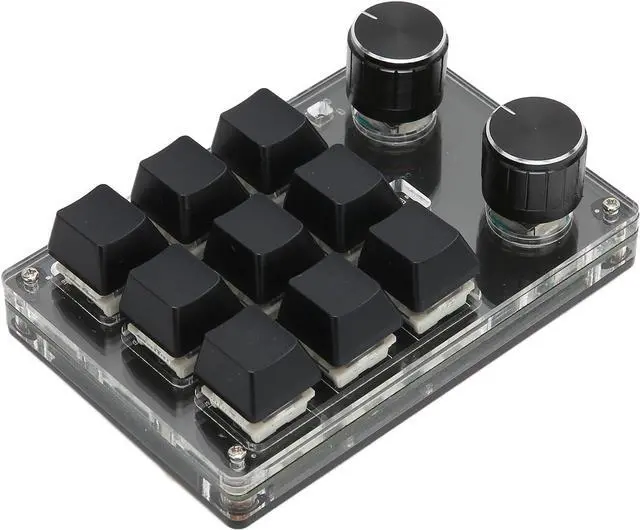 Alt view image 2 of 7 - Mtlavishness Mechanical Gaming Keypad with 9 Keys and 2 Knobs Dual Mode OSU Keypad DIY Programmable for Office Gaming Music Media and More Computer Universal Built in 200mAh