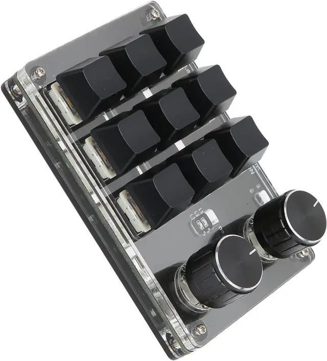 Alt view image 3 of 7 - Mtlavishness Mechanical Gaming Keypad with 9 Keys and 2 Knobs Dual Mode OSU Keypad DIY Programmable for Office Gaming Music Media and More Computer Universal Built in 200mAh