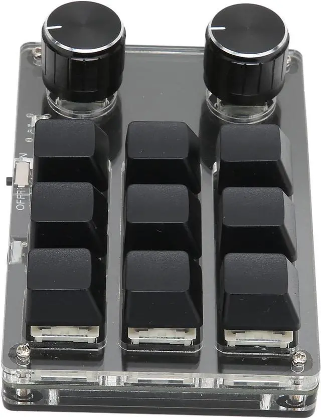 Alt view image 6 of 7 - Mtlavishness Mechanical Gaming Keypad with 9 Keys and 2 Knobs Dual Mode OSU Keypad DIY Programmable for Office Gaming Music Media and More Computer Universal Built in 200mAh