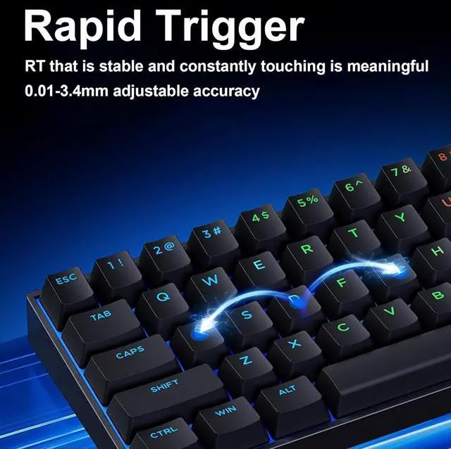 Alt view image 4 of 7 - Hyekit x MCHOSE ACE 60 PRO 60% Wired Magnetic Switch Mechanical Gaming Keyboard, Rapid Trigger Hall Effect Keyboard, Hyper-Fast Adjustable Actuation, 8K Hz Polling Rate, RGB HotSwap, for PC/Mac, White