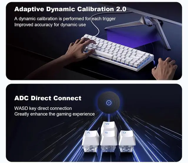 Alt view image 7 of 7 - JOMKIZ Mchose Ace 68 Air Wired Magnetic Keyboard with Adjustable Actuation, RGB Rhythmic Light Box, 65% Rapid Trigger Keyboard, Hall Effect Gasket-Mounted, 8000 Hz Polling Rate, Hot-Swappable