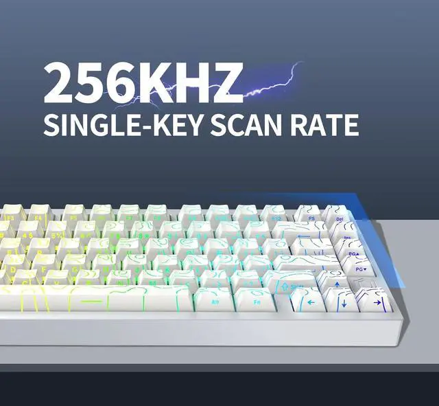 Alt view image 3 of 7 - MG75PRO 81 Keys Wired Magnetic Switch Mechanical Keyboard, Hall Effect, 8KHZ/ARGB/CNC Aluminum, Gasket Structure Gaming Keyboard(White)