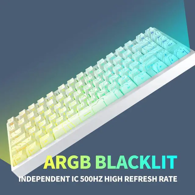 Alt view image 7 of 7 - MG75PRO 81 Keys Wired Magnetic Switch Mechanical Keyboard, Hall Effect, 8KHZ/ARGB/CNC Aluminum, Gasket Structure Gaming Keyboard(White)