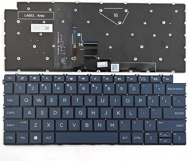 Alt view image 3 of 3 - KGIGIBE Replacement Keyboard for HP Spectre x360 14-EU0000 14-EU0008CA TPN-Q292 14-EU0023DX 14-EU 2-in-1 Laptop US Blue with Backlit