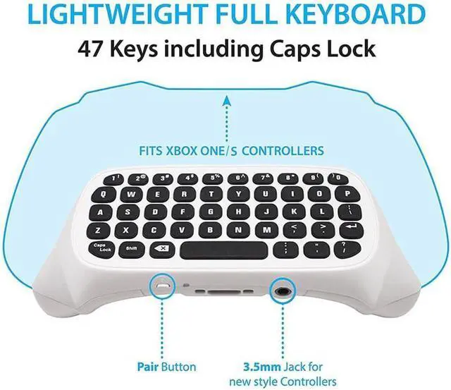 Alt view image 4 of 6 - Electronics Video Games Replacement Parts Accessories Wireless Bluetooth Game Messenger Chatpad Keyboard Keypad Text Pad for Microsoft for Xbox one for Xboxone Controller Video Games Gaming