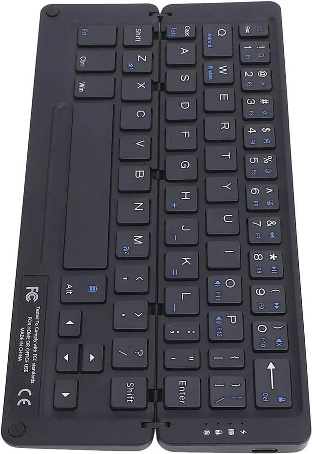 Alt view image 4 of 7 - 58 Keys Foldable BT Keyboard, 8.8in Lightweight Travel Rechargeable Quiet Pocket Keyboard with Magnetic Stand for PC Android HMS 8h Continuous Use Time for Tablet Phone (Blue)