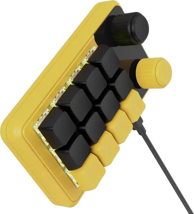 Alt view image 4 of 7 - EINCORN Programmable 12Key Mechanical Gaming Keypad with Two Knobs and Backlights, Wireless Receiver & USB C Cable Included