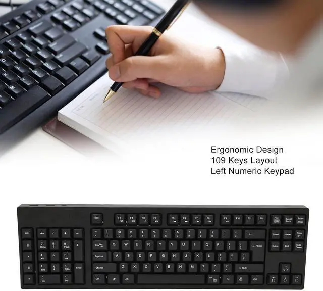 Alt view image 3 of 7 - ZenithAur 109 Keys Left Handed Keyboard, Ergonomic USB Wired Keyboard with Numpad for Enhanced Productivity in Office Settings