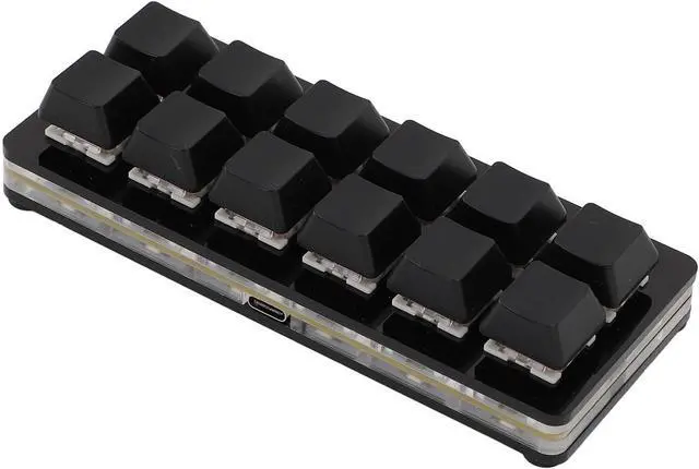 Alt view image 4 of 7 - 12 Key Programmable Mechanical Gaming Keyboard, Type C Wired, RGB Multifunctional, Small Size, Red Switch for PC, Customizable Shortcuts, Media Controls, Wide Compatibility (Black)