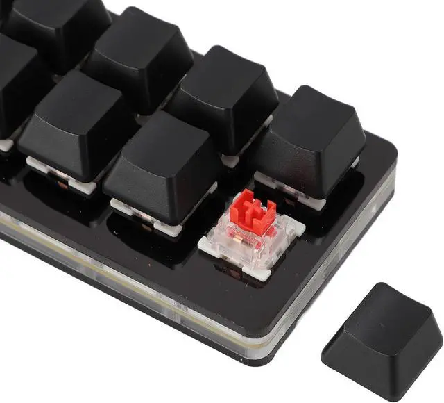 Alt view image 6 of 7 - 12 Key Programmable Mechanical Gaming Keyboard, Type C Wired, RGB Multifunctional, Small Size, Red Switch for PC, Customizable Shortcuts, Media Controls, Wide Compatibility (Black)