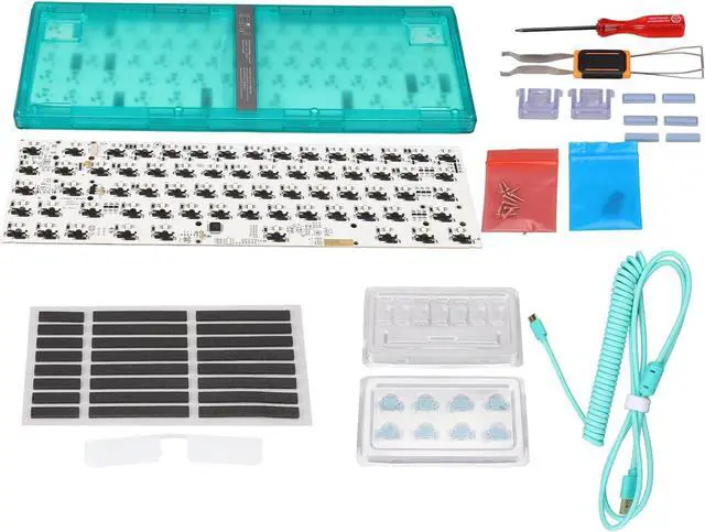 Main image of DIY Mechanical Keyboard Kit, 67 Keys Wired Custom Gaming Keyboard, Switch Hot Swap, RGB Backlit, Support 5pin 3pin Switch, High Hardness ABS Shell (Green)