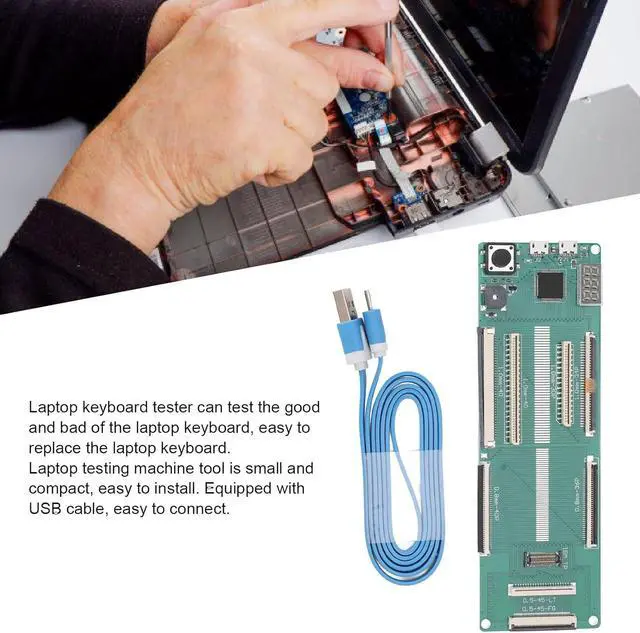 Alt view image 2 of 7 - Laptop Keyboard Tester, Universal Laptop Keyboard Testing Device, Accurate Testing, PCB Material Notebook Testing Machine Tool with Digital Display, USB Data Cable