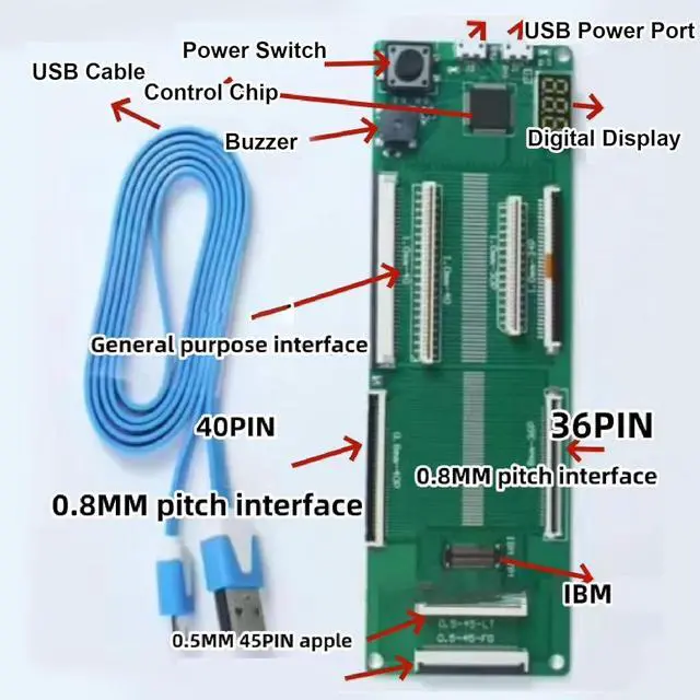 Alt view image 3 of 7 - Laptop Keyboard Tester, Universal Laptop Keyboard Testing Device, Accurate Testing, PCB Material Notebook Testing Machine Tool with Digital Display, USB Data Cable