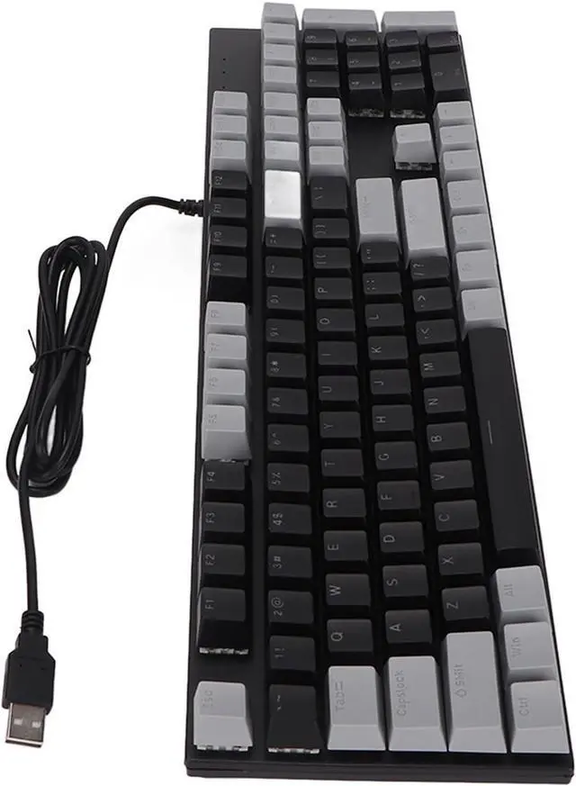 Alt view image 5 of 7 - 104 Key Mechanical Gaming Keyboard, Blue Switch, RGB Backlit, USB Wired, Wearproof Scratch, for PC Notebook Win7/8/10 (Gray Black)