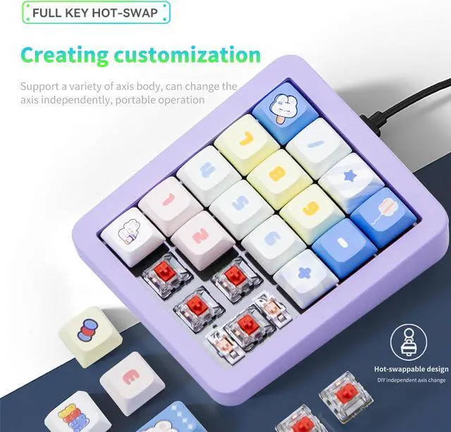 Alt view image 2 of 7 - Adventurers K812 Wired Mechanical Keyboard,Macro Programmable,Gasket Mount,Full Key Hot-Swappable,RGB Backlight,Aluminum Case,Type-C Detachable Cable,Full N-Key Rollover,Game/Office Mode Switch(Pink)