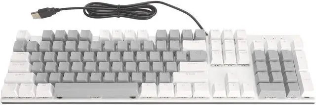 Alt view image 6 of 7 - 104 Key Mechanical Gaming Keyboard, Blue Switch, RGB Backlit, Wired, Plug and Play, for /, 28 Custom Lighting Modes (White Grey)