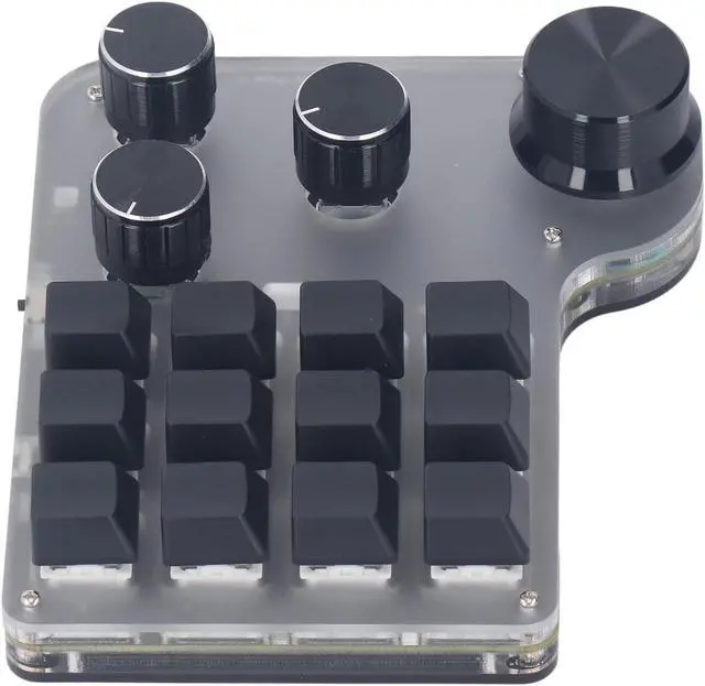 Alt view image 4 of 7 - USB Mini Macro Mechanical Gaming Keyboard, Upgrade to Wired, and 2.4G, Blue Switch RGB LED, Self Set Button Function, Programming Macro Keypad, Compact for Gaming, Industrial