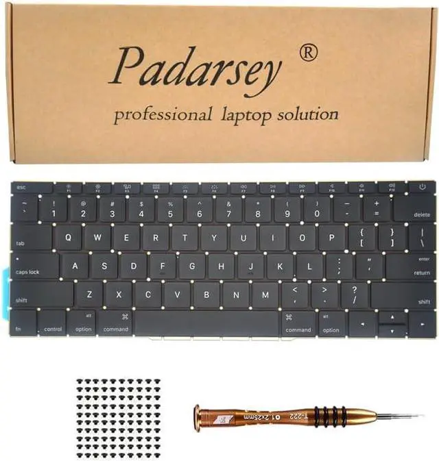 Main image of Pardarsey Replacement US Layout Keyboard Compatible with MacBook Pro 13" inch A1708 Without touchpad bar MacBookPro14,1 MacBookPro13,1 A1708 Late 2016 mid 2017 with 80 PCE Screws+Screwdriver