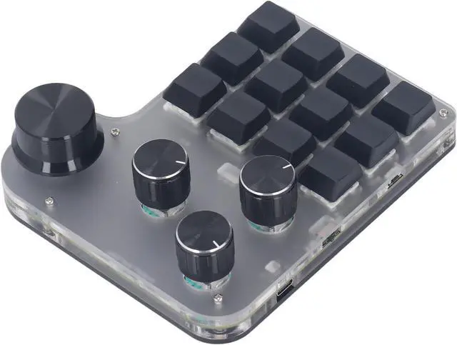 Alt view image 3 of 7 - USB Mini Macro Mechanical Gaming Keyboard, Programmable for Win7, Industrial Control, USB C BT 2.4G 3 Modes 12 Keys 4 Knobs Blue Switch RGB LED