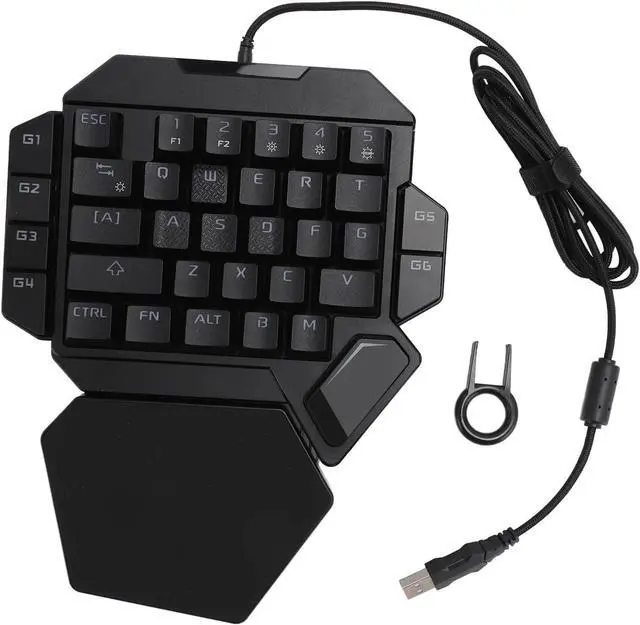 Main image of One Handed RGB Mechanical Gaming Keyboard, 35 Keys Mini Keypad, Blue Switch, Customizable RGB Backlight, Macro Recording, Ergonomic Design with Wrist Rest for PC Gamers