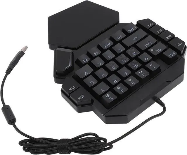 Alt view image 7 of 7 - One Handed RGB Mechanical Gaming Keyboard, 35 Keys Mini Keypad, Blue Switch, Customizable RGB Backlight, Macro Recording, Ergonomic Design with Wrist Rest for PC Gamers